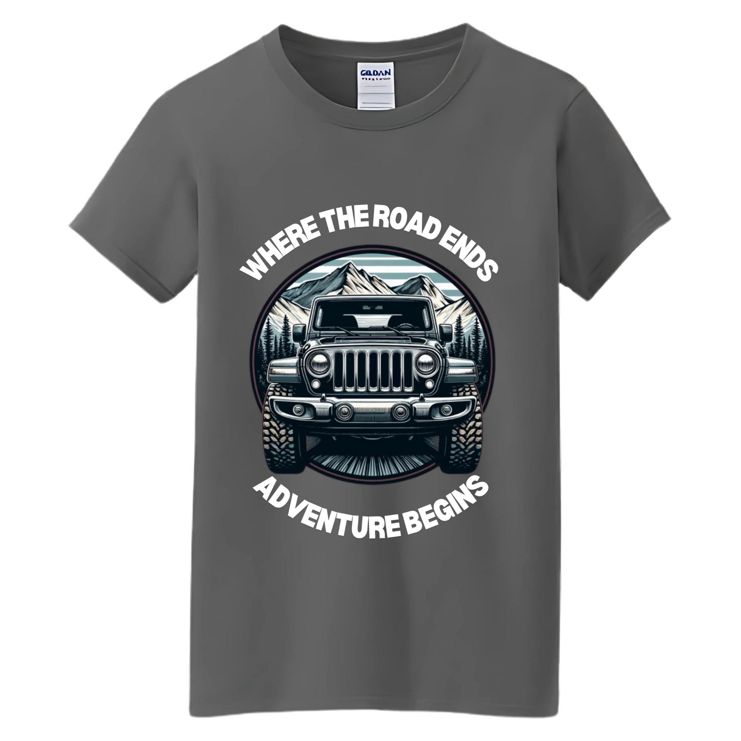 VOZUKO Custom 4x4 Jeep Mountain Conqueror Made-to-Order Gildan Tee