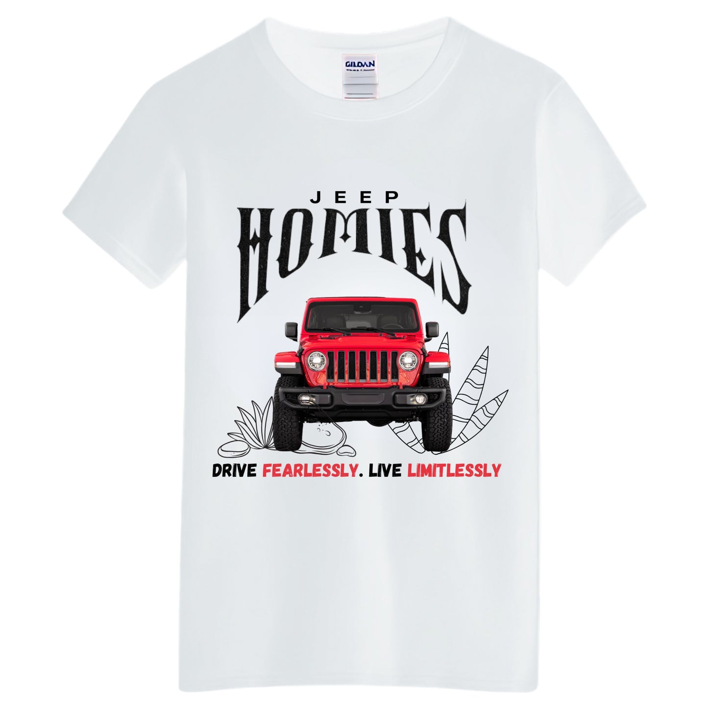 VOZUKO Custom 4x4 Jeep Homies Made-to-Order Gildan Graphic Tee