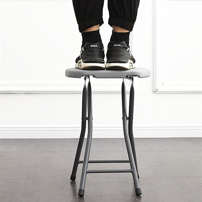Foot Stool Folding Chair Folding Stool Portable Plastic Chair and Non-Slip Foot Pads Weatherproof Indoor and Outdoor