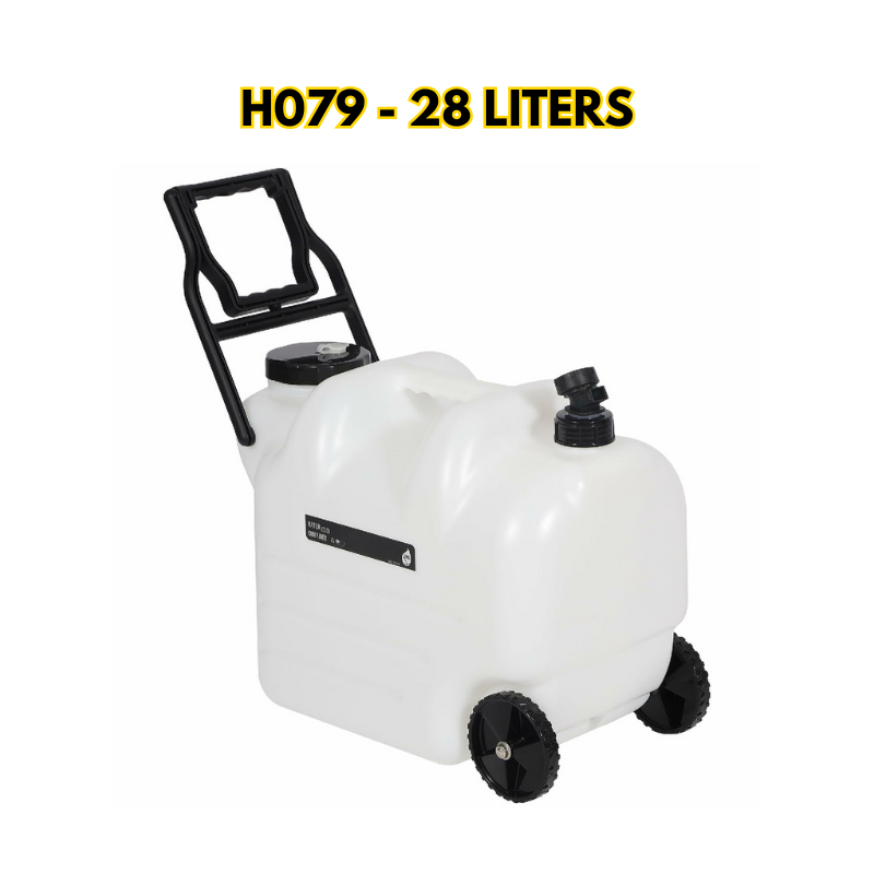 Gallon Water Container Carrier with Faucet & Wheels Folding Handle Portable Emergency Water Storage Tank, BPA Free Water Jug for Camping Outdoor Fishing