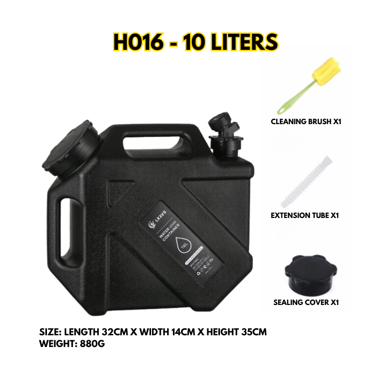 Camping Water Container Large Capacity Outdoor Water Jug Faucet Portable Water Dispenser Carrier for Hiking, Fishing, Large Gym Sports Bottle