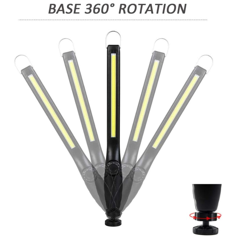 COB Tent Lamp LED Portable Lantern Work Light Rechargeable USB Lamp with Rotary Switch & Swivel Magnetic Base