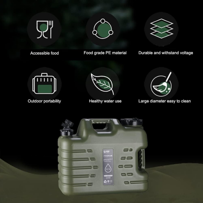 Outdoor Water Bin with Detachable Faucet Camping Bucket Water Tank Portable Water Canister No Leakage for Outdoor Travel Driving
