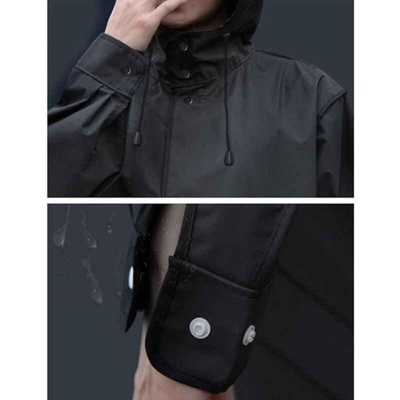 Waterproof Raincoat Lightweight Adult Enlarged Brim Men's Long Rain Jacket Packable Elastic Hat String Raincoat for Outdoor Raincoat
