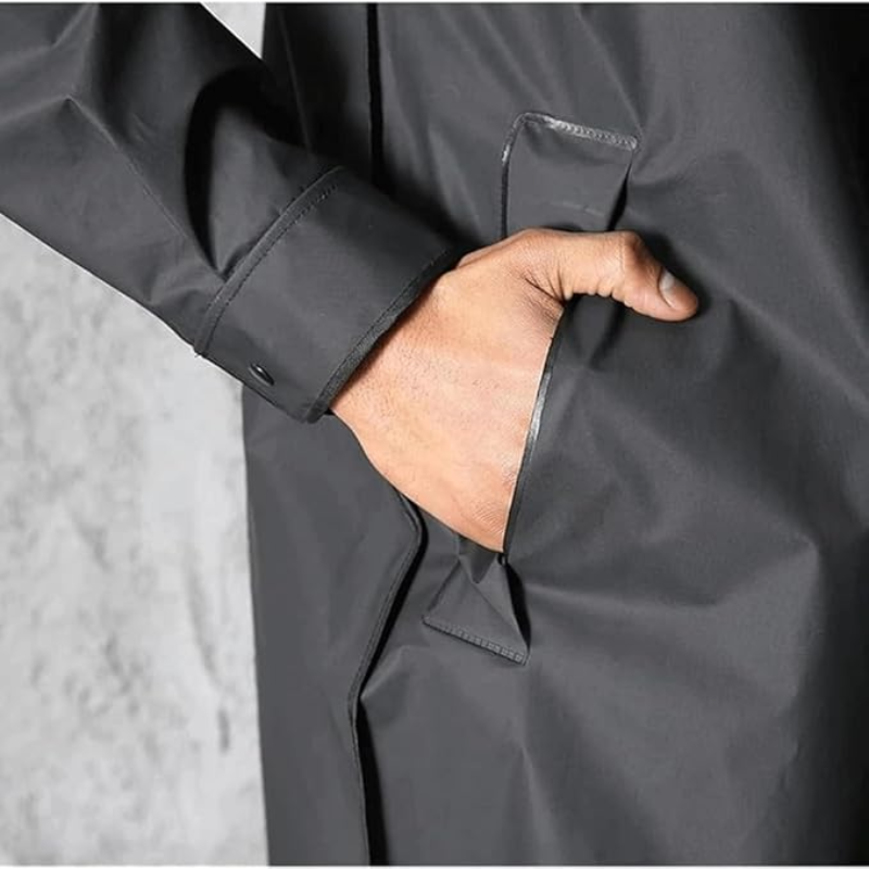 Waterproof Raincoat Lightweight Adult Enlarged Brim Men's Long Rain Jacket Packable Elastic Hat String Raincoat for Outdoor Raincoat