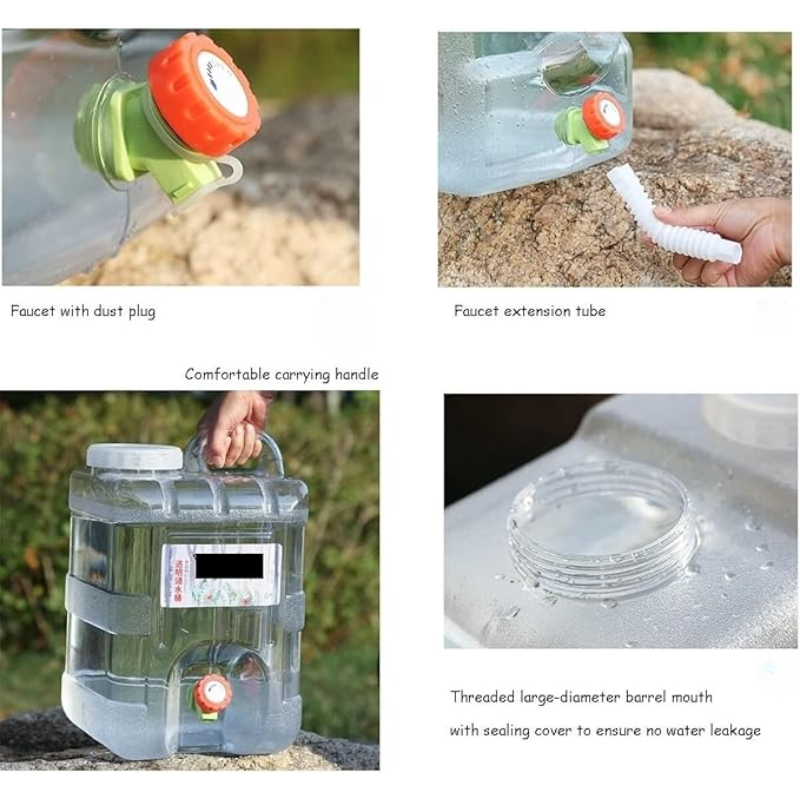 Water Tank Storage Container Camping Supplies Jug with Tap, Water Bucket, Large Drinking Water Tank Outdoor