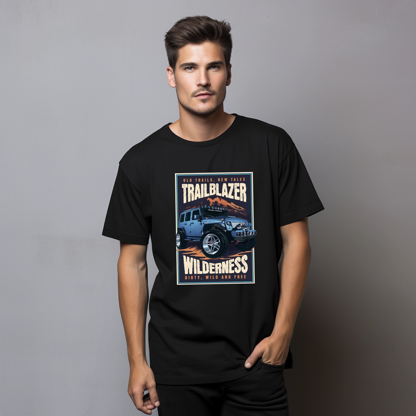 VOZUKO Custom 4x4 Jeep Trailblazer T Shirt Men Women Made-to-Order Gildan Tee