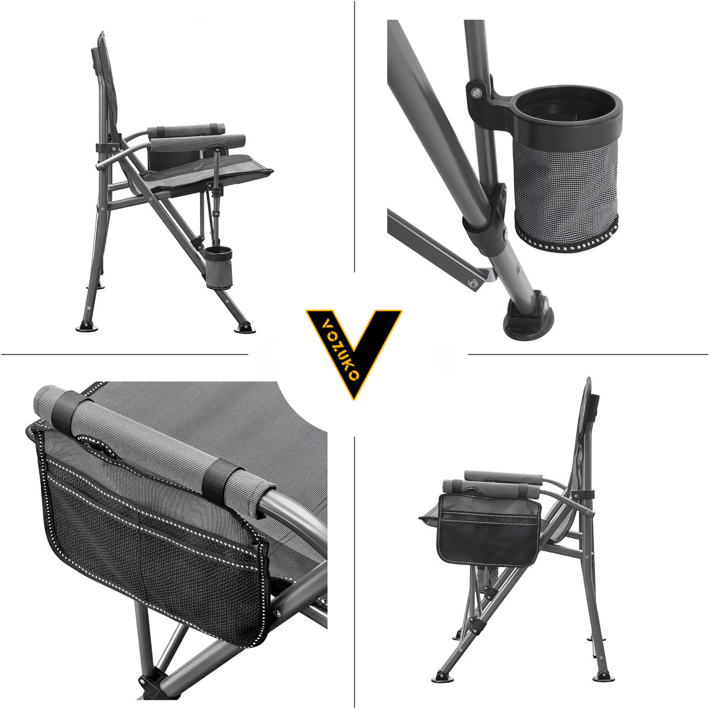 Extra-Large Portable Camping Chair with Canopy Shade Lightweight, Durable, Heavy-Duty Folding Indoor Outdoor Boss Chair