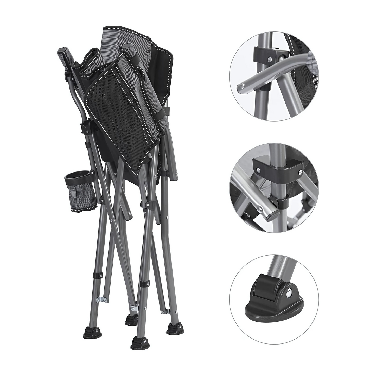 Extra-Large Portable Camping Chair with Canopy Shade Lightweight, Durable, Heavy-Duty Folding Indoor Outdoor Boss Chair