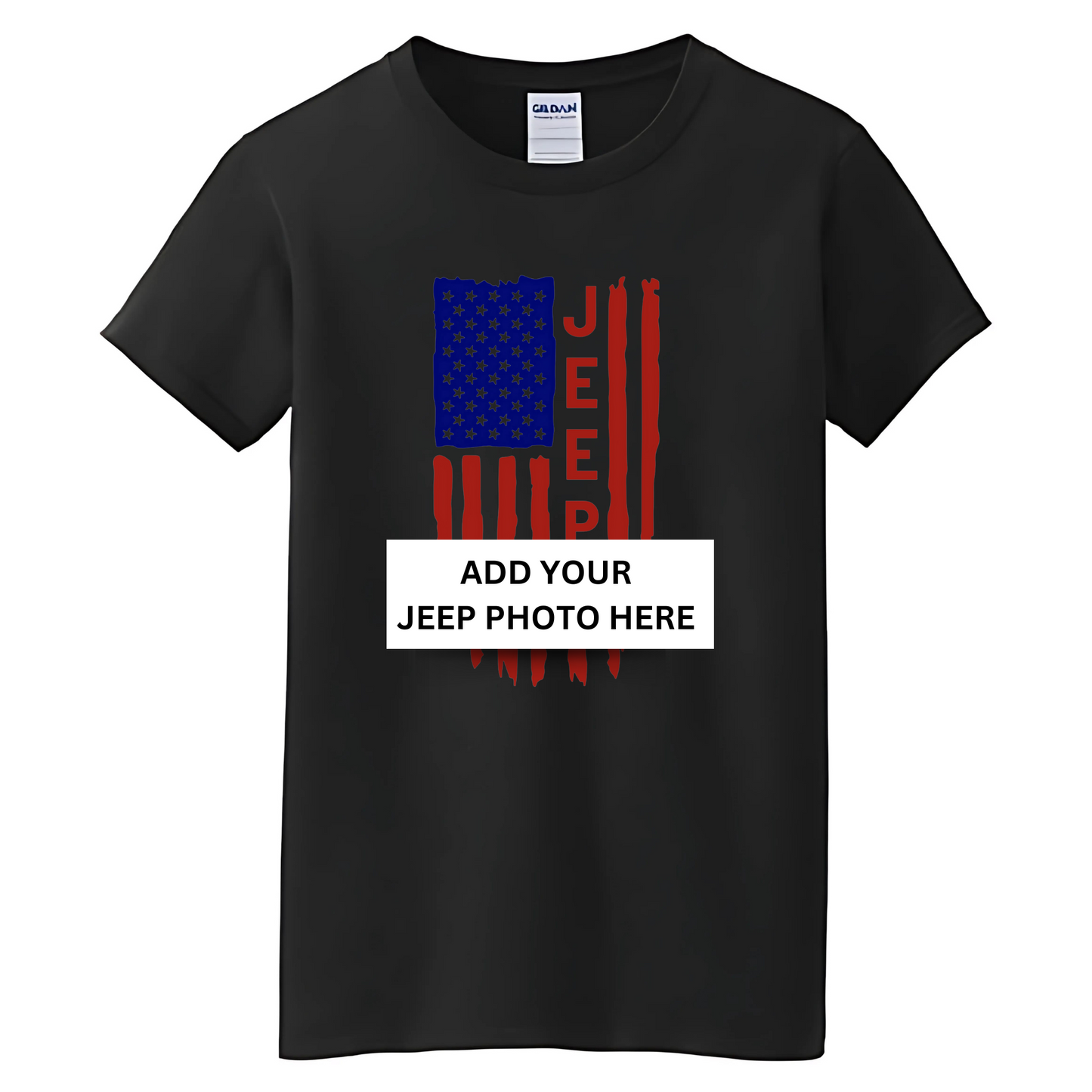 VOZUKO Custom 4x4 Jeep with Pride Flag T Shirt Men Women Made-to-Order Gildan Tee