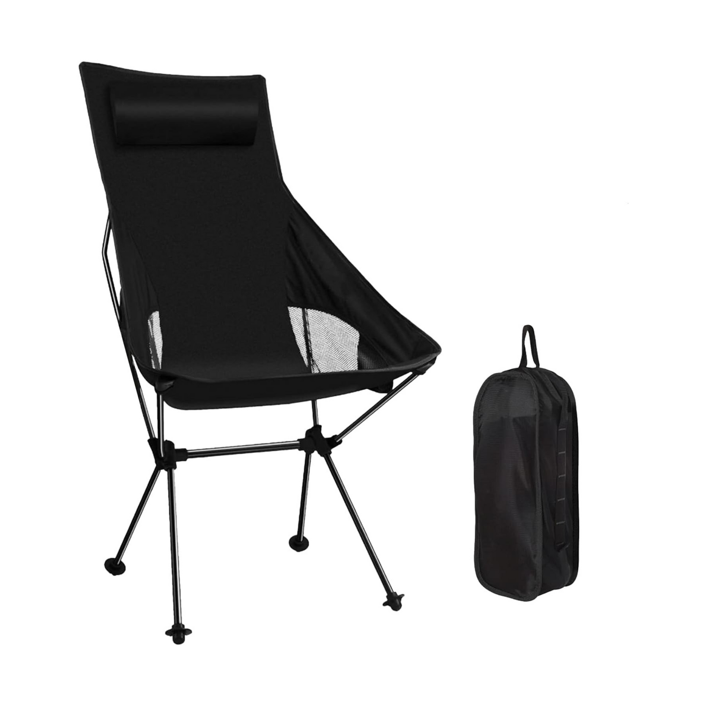 Portable Camping Chair, Compact Ultralight Folding Backpacking Chairs, Outdoor High Back Chair detachable footrest Travel Furniture Home Garden Hiking Picnic Fishing