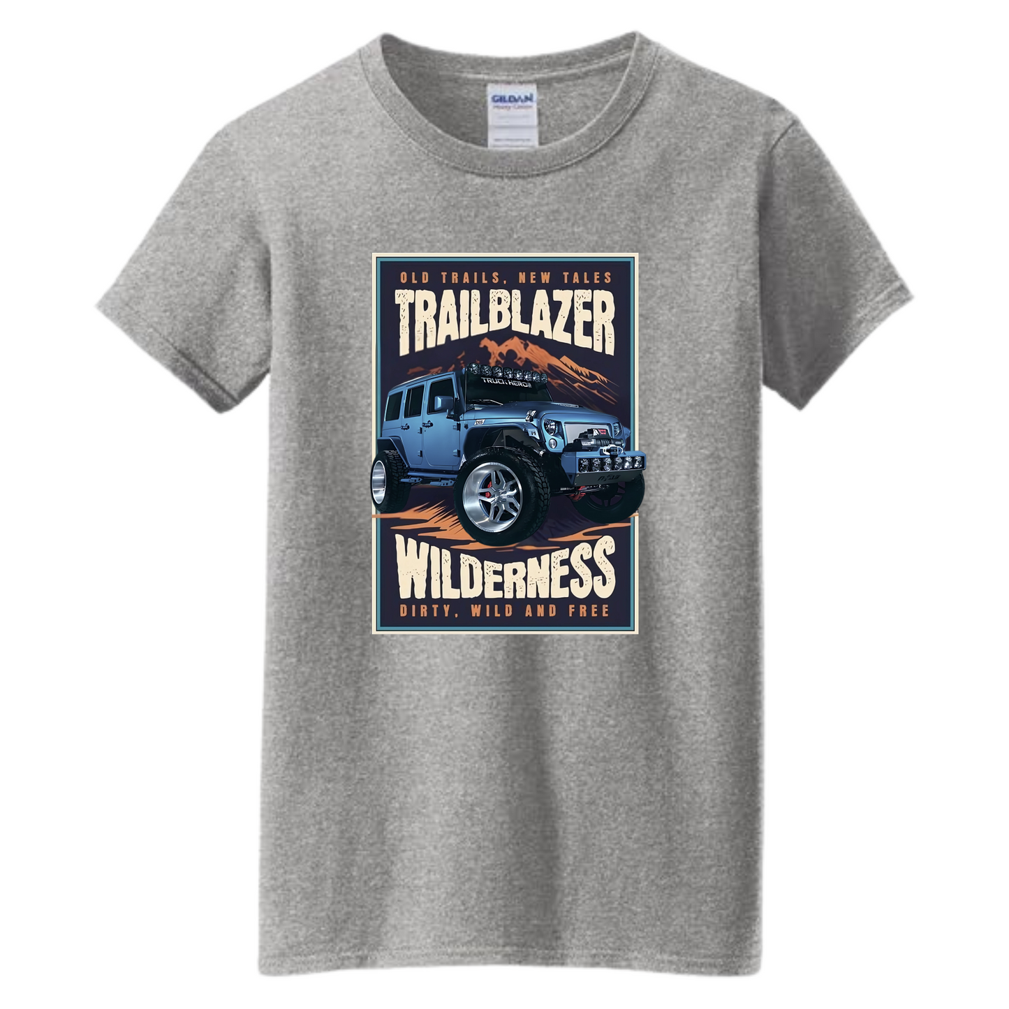 VOZUKO Custom 4x4 Jeep Trailblazer T Shirt Men Women Made-to-Order Gildan Tee