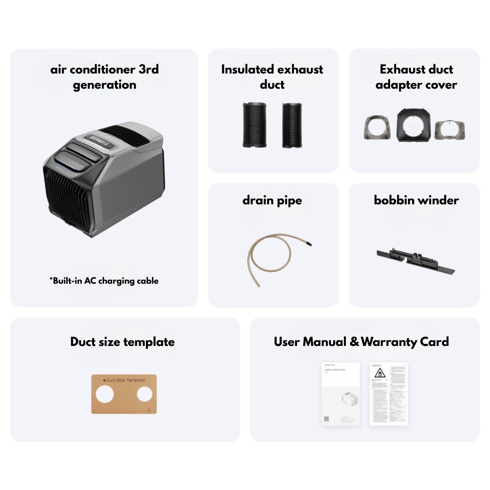 Portable Air Conditioner Outdoor Vehicle Cooling and Heating Compact 1HP Inverter Type Camping Travelling