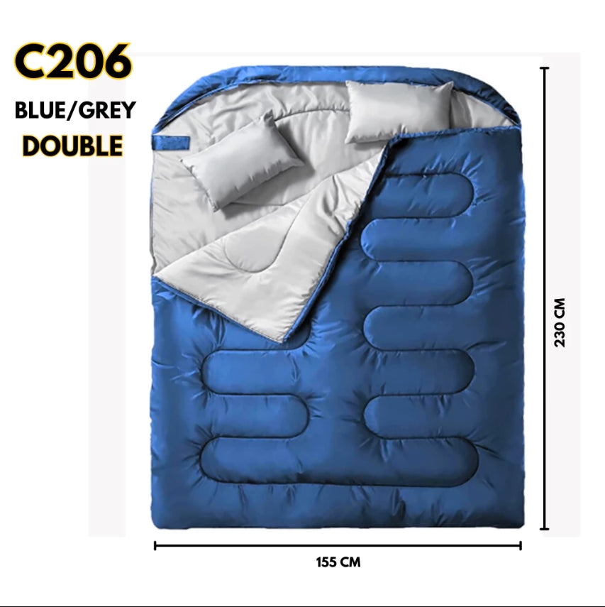 Cold weather sleeping bag double size combine 2 in 1 for camping beach travel tent hiking blanket