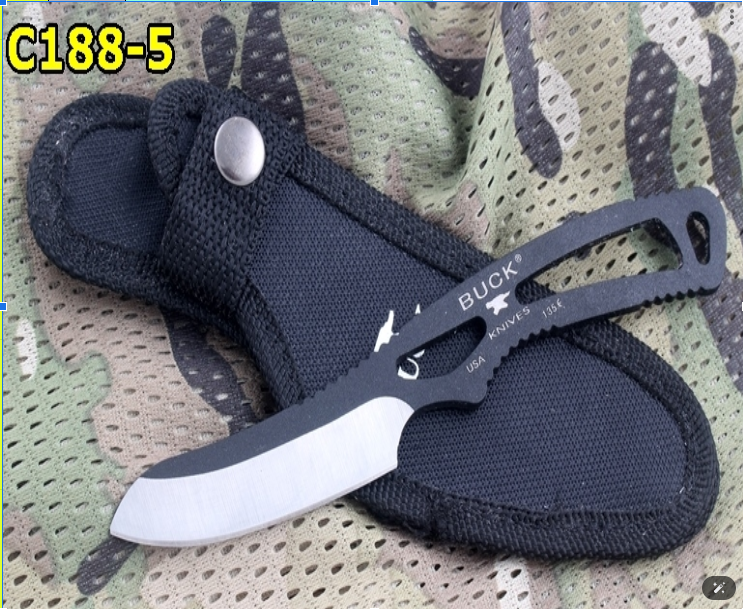 Buck Knives PakLite Caper Brown Fixed Blade Knife Outdoor and Hunting Use