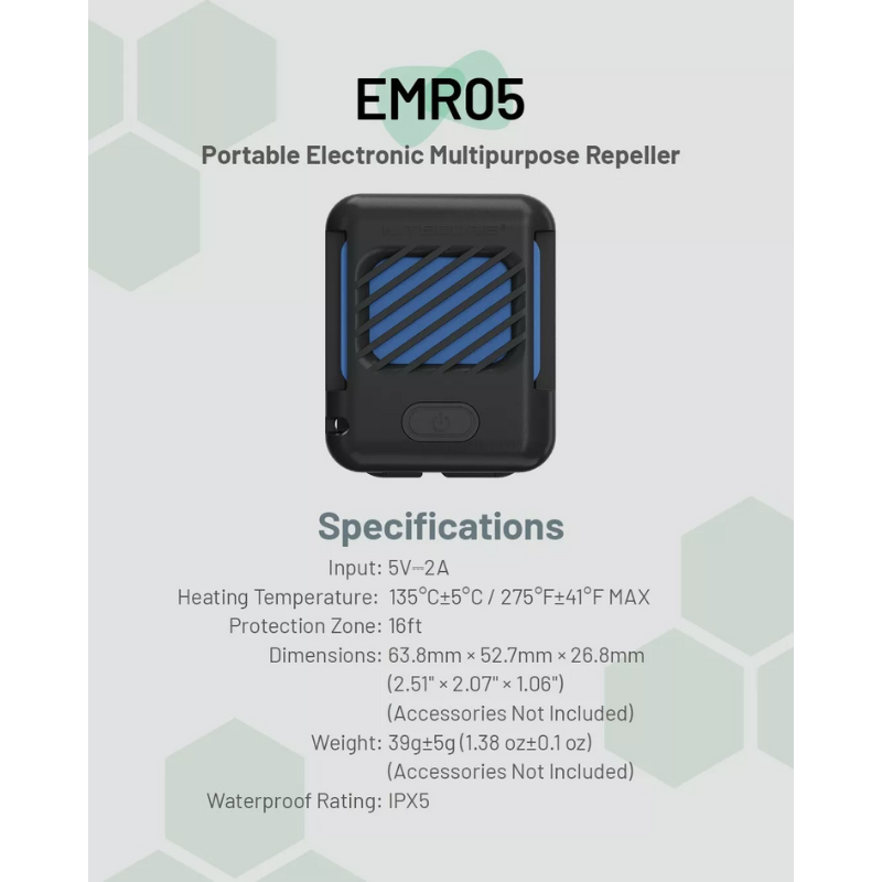 EMR05 Nitecore Ultralight and Portable Mosquito Repeller External USB-C Power
