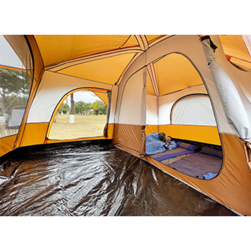 Outdoor Camping Tent Oversized 8-10 People Double Layer Large Panoramic Tent Living Room Bedroom Rainproof Outdoor Picnic Beach Tent