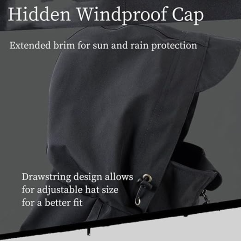 Waterproof Jacket with Hood Lightweight Wind Jacket Outdoor Breathable Windbreaker for Hiking Travel Camping
