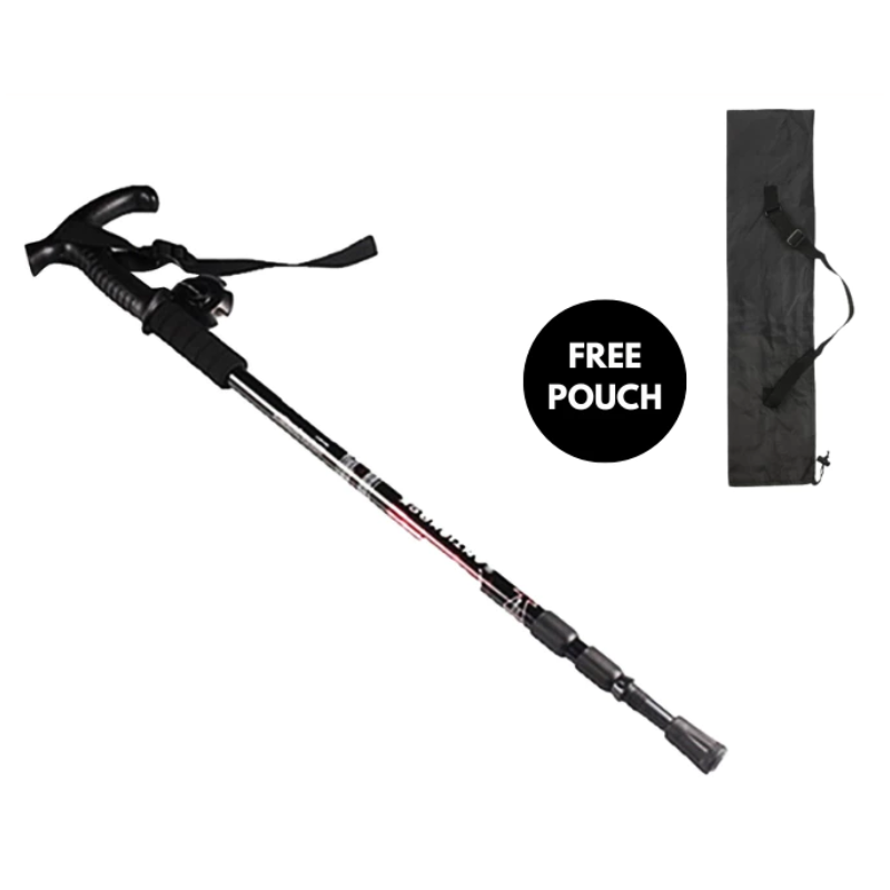 Trekking Walking Cane Heavy Duty Ultra-Light Shock-Resistant Folding Hiking Poles with Non-Slip Handles & Adjustable Telescopic Outdoor Camping, Hiking, Climbing