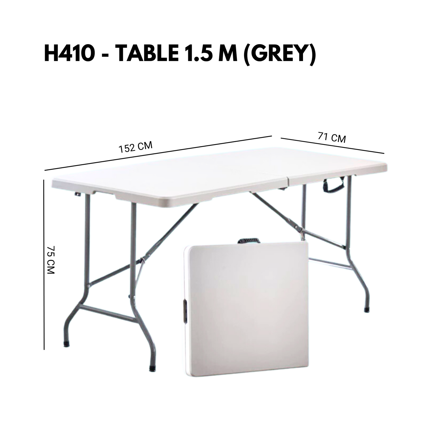 Folding Table Multipurpose Square Table Indoor Outdoor Plastic Table Lightweight and Portable Camping Table for Home Office