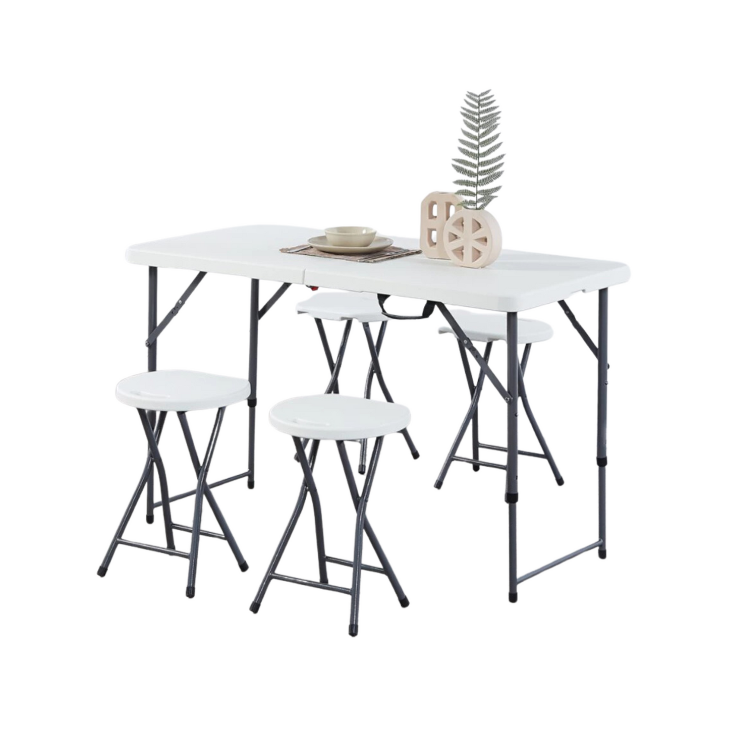 Folding Table Multipurpose Square Table Indoor Outdoor Plastic Table Lightweight and Portable Camping Table for Home Office