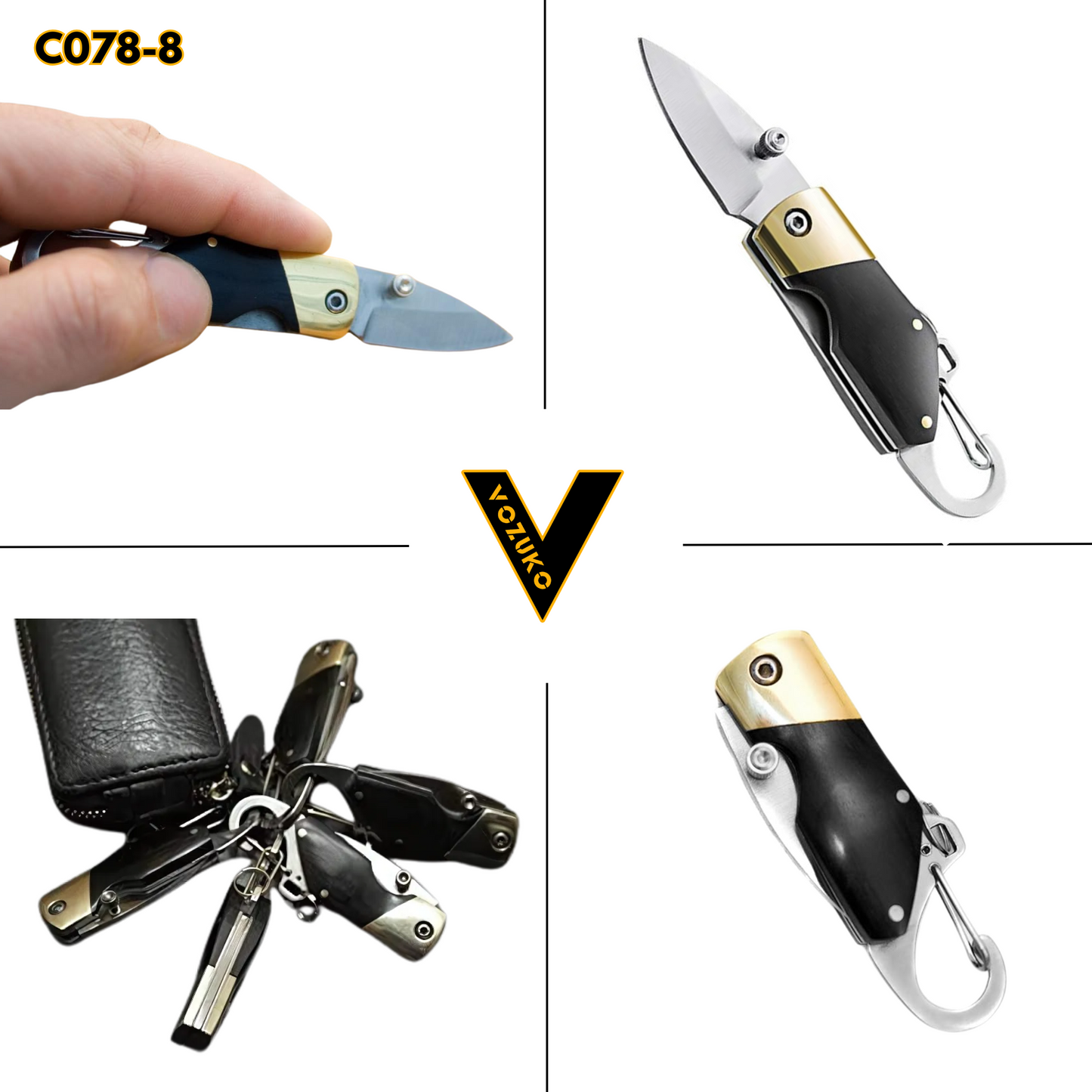 Mini EDC Sandalwood Pocket Keychain Knife Compact Flat Blade, Easy Grip, All-Purpose Camping Tool