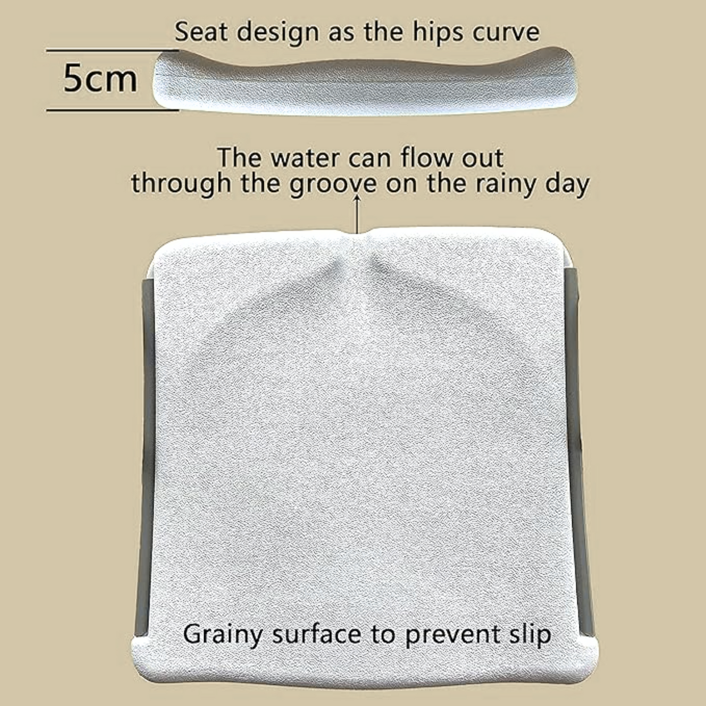 Foot Stool Folding Chair Folding Stool Portable Plastic Chair and Non-Slip Foot Pads Weatherproof Indoor and Outdoor