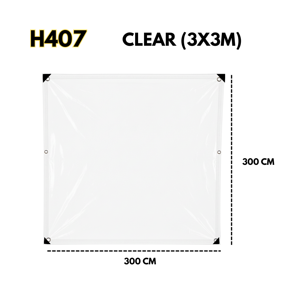 Heavy Duty Transparent PVC Tarpaulin Waterproof Rainproof Windproof Clear Plastic Cover for Patio, Balcony, Greenhouse & Outdoor Shelter