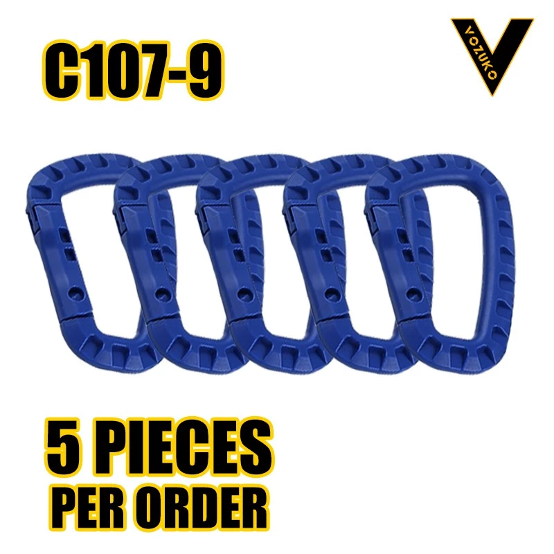 D-Shaped Quick-Release Plastic Carabiner Tactical Hook Large Backpack Buckle Clip Lightweight Spring Gear