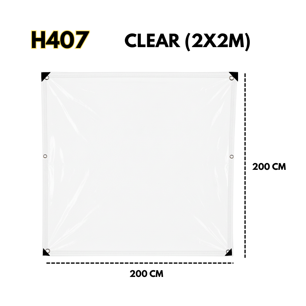 Heavy Duty Transparent PVC Tarpaulin Waterproof Rainproof Windproof Clear Plastic Cover for Patio, Balcony, Greenhouse & Outdoor Shelter