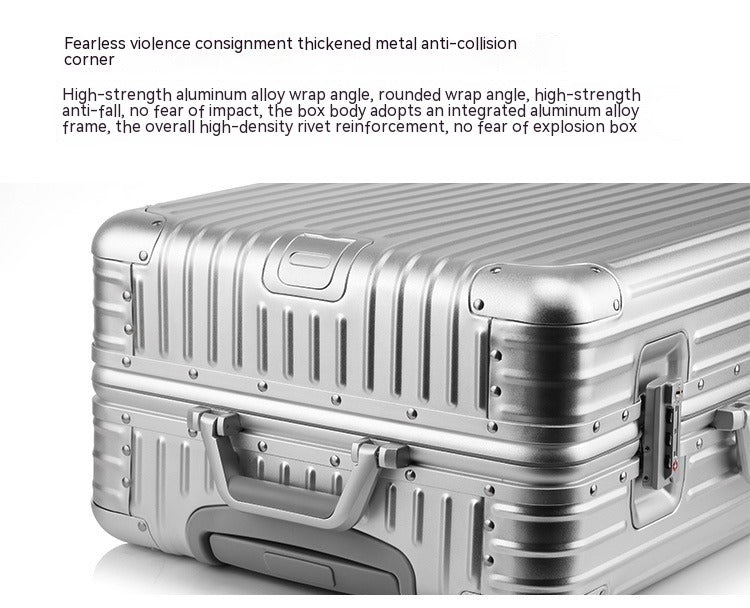 Aluminum Magnesium Alloy Luggage Large Capacity Trolley Suitcase