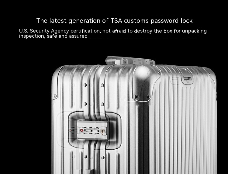 Aluminum Magnesium Alloy Luggage Large Capacity Trolley Suitcase