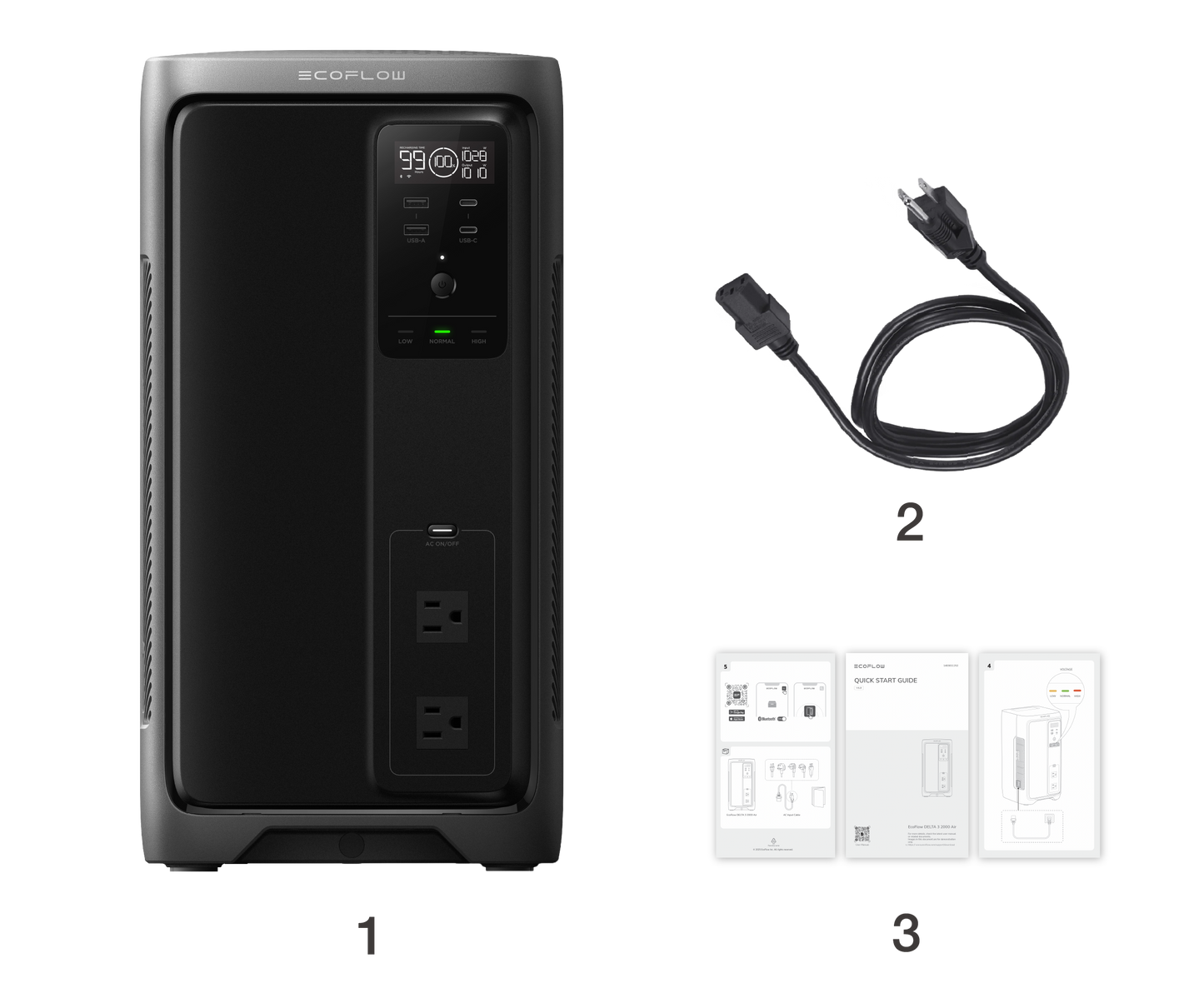 EcoFlow DELTA 3 Air 2000W Portable Power Station Lithium-Ion Battery Fast Charging Solar Generator for Camping Emergency Home Backup