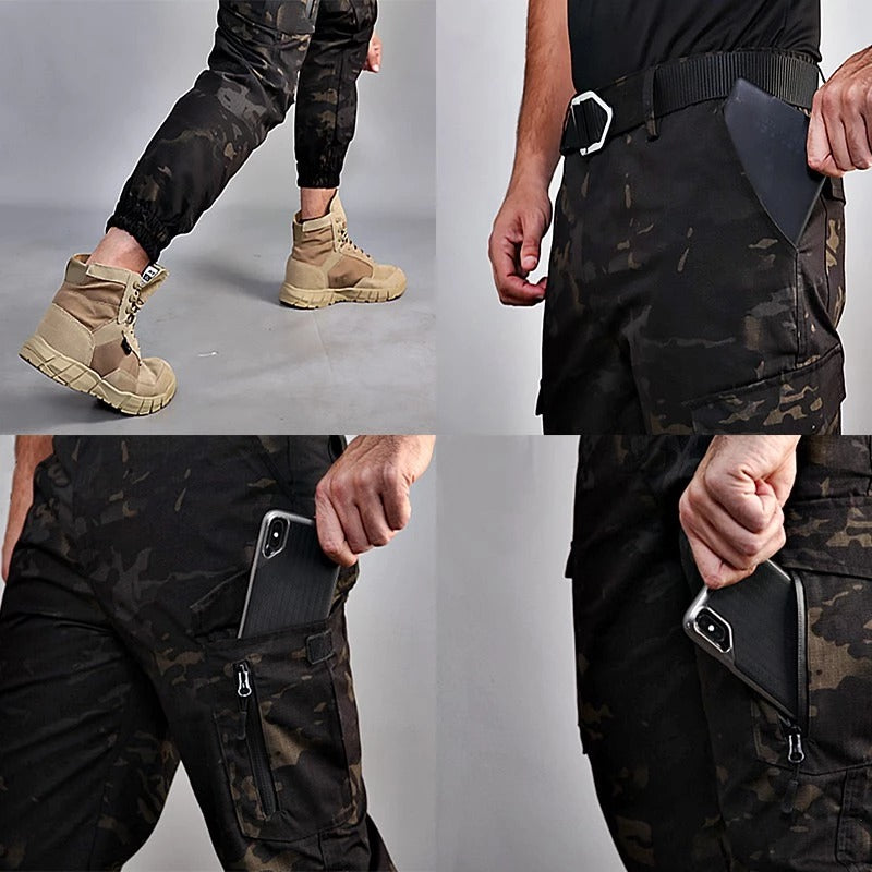 Men Tactical Cargo Jogger Pants Multi Pocket Military Combat Trousers