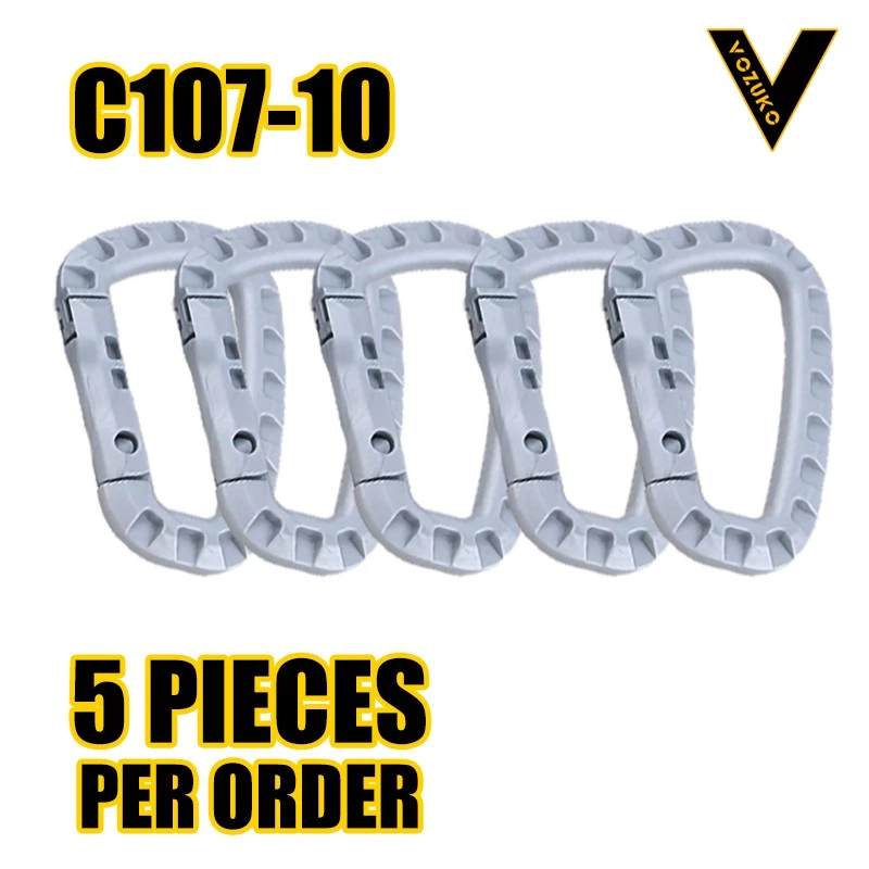 D-Shaped Quick-Release Plastic Carabiner Tactical Hook Large Backpack Buckle Clip Lightweight Spring Gear