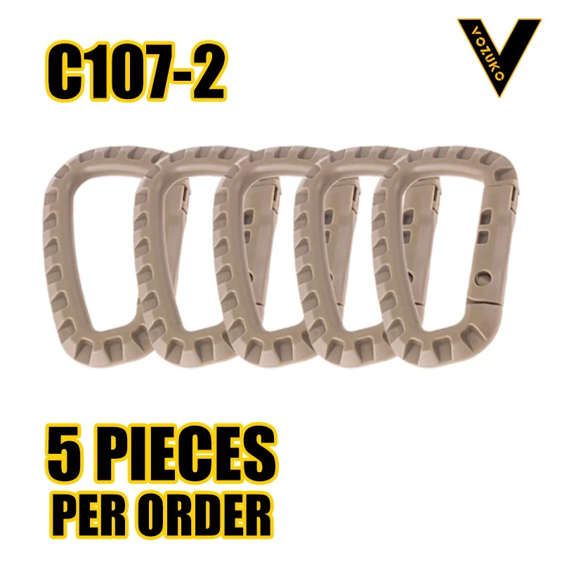 D-Shaped Quick-Release Plastic Carabiner Tactical Hook Large Backpack Buckle Clip Lightweight Spring Gear