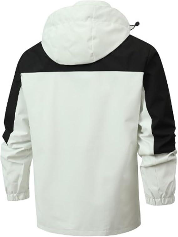 Men Lightweight Hooded Windbreaker Jacket Outdoor Hiking Fishing