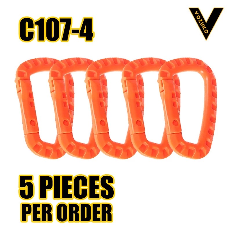 D-Shaped Quick-Release Plastic Carabiner Tactical Hook Large Backpack Buckle Clip Lightweight Spring Gear
