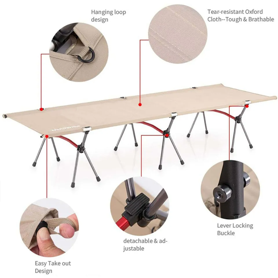 Portable Folding Camping Bed Lightweight Aluminum Outdoor Cot