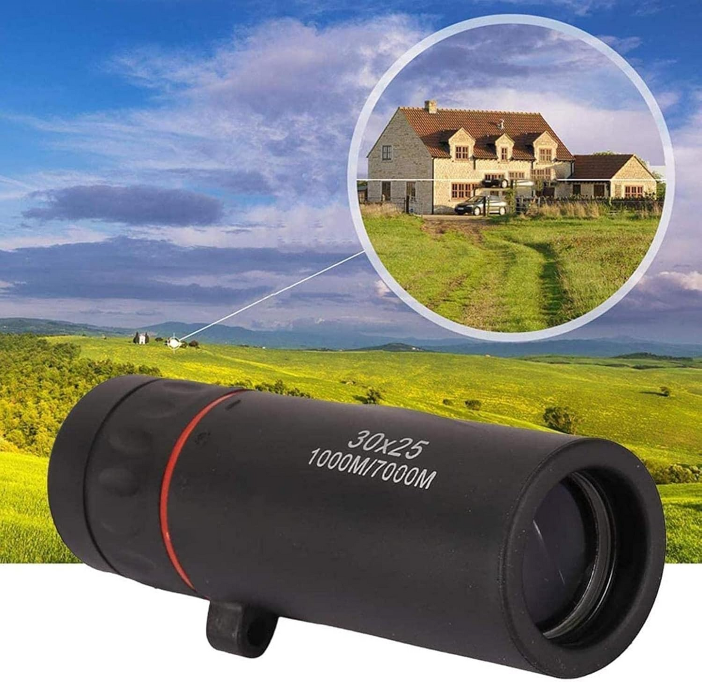 30x25 Portable Monocular Telescope Waterproof HD Outdoor Travel Zoom