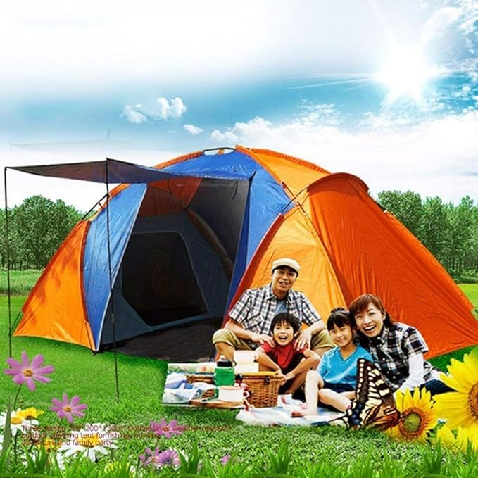 Multifunctional Outdoor Camping Tent 2 Bedrooms Double Tent Waterproof UV Light Protection Large Family Beach Picnic