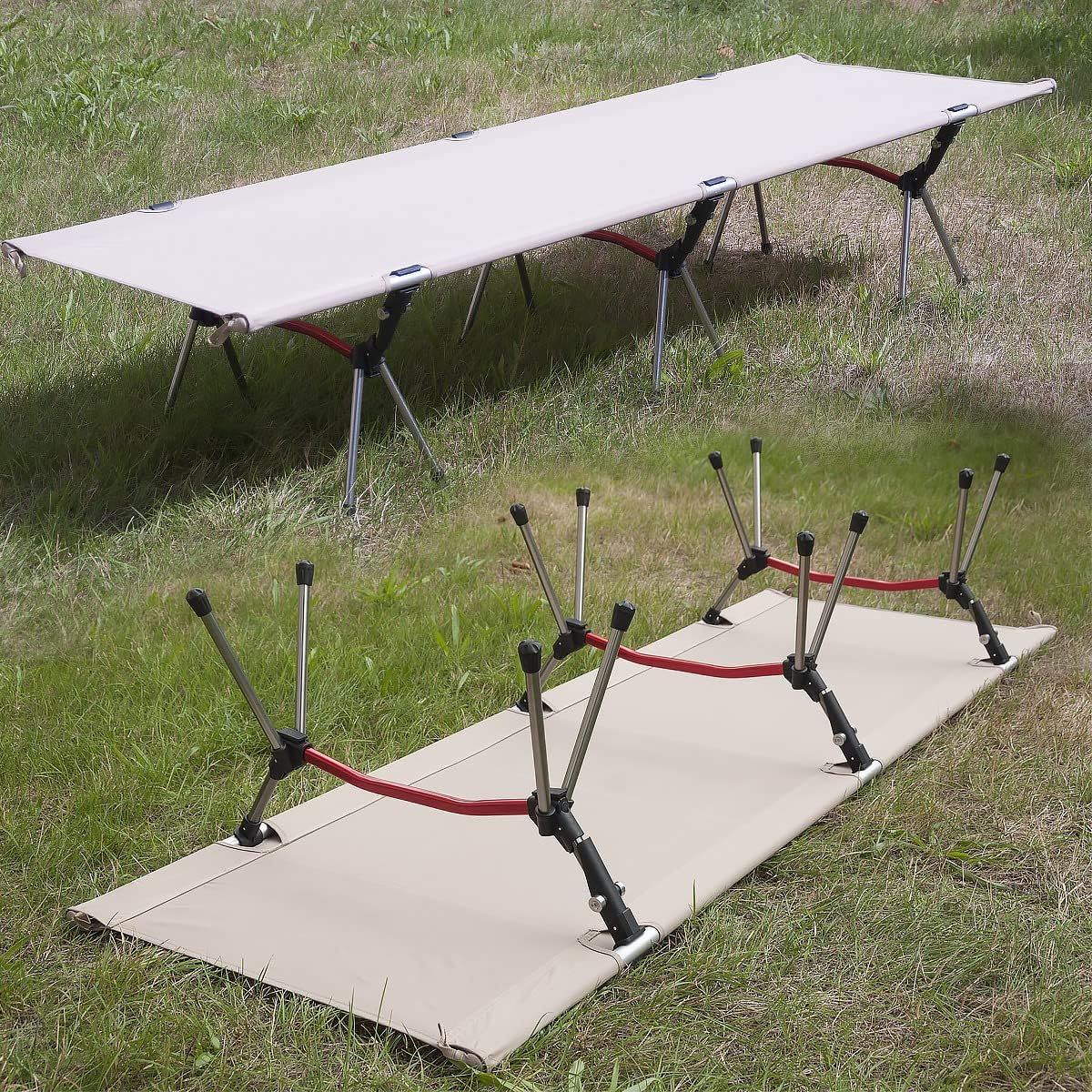 Ultralight Folding Camping Cot Adjustable Outdoor Bed Heavy Duty