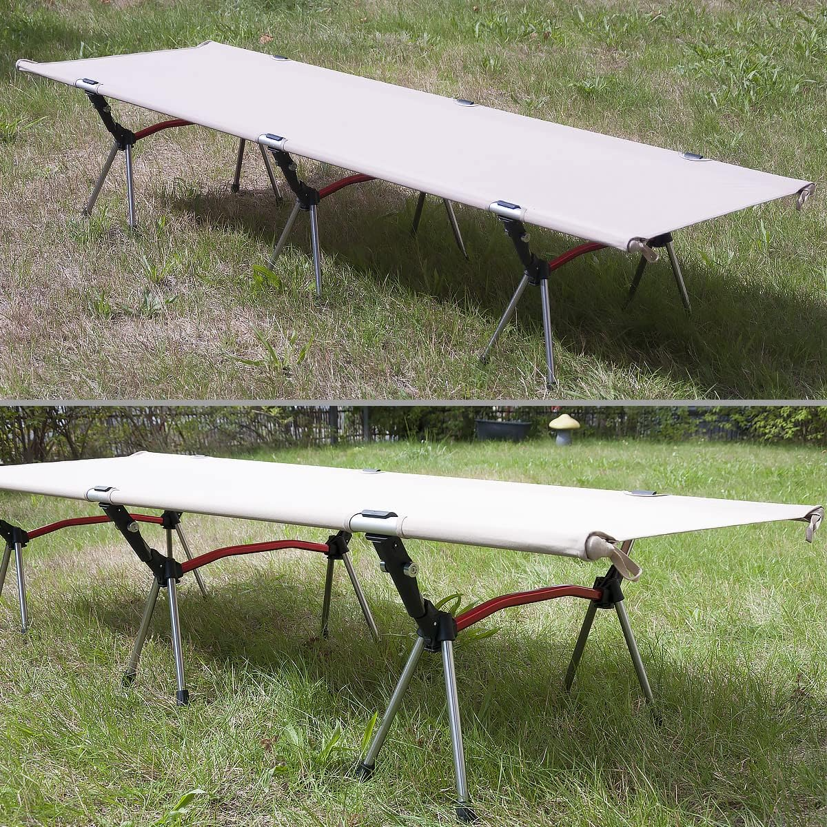 Ultralight Folding Camping Cot Adjustable Outdoor Bed Heavy Duty