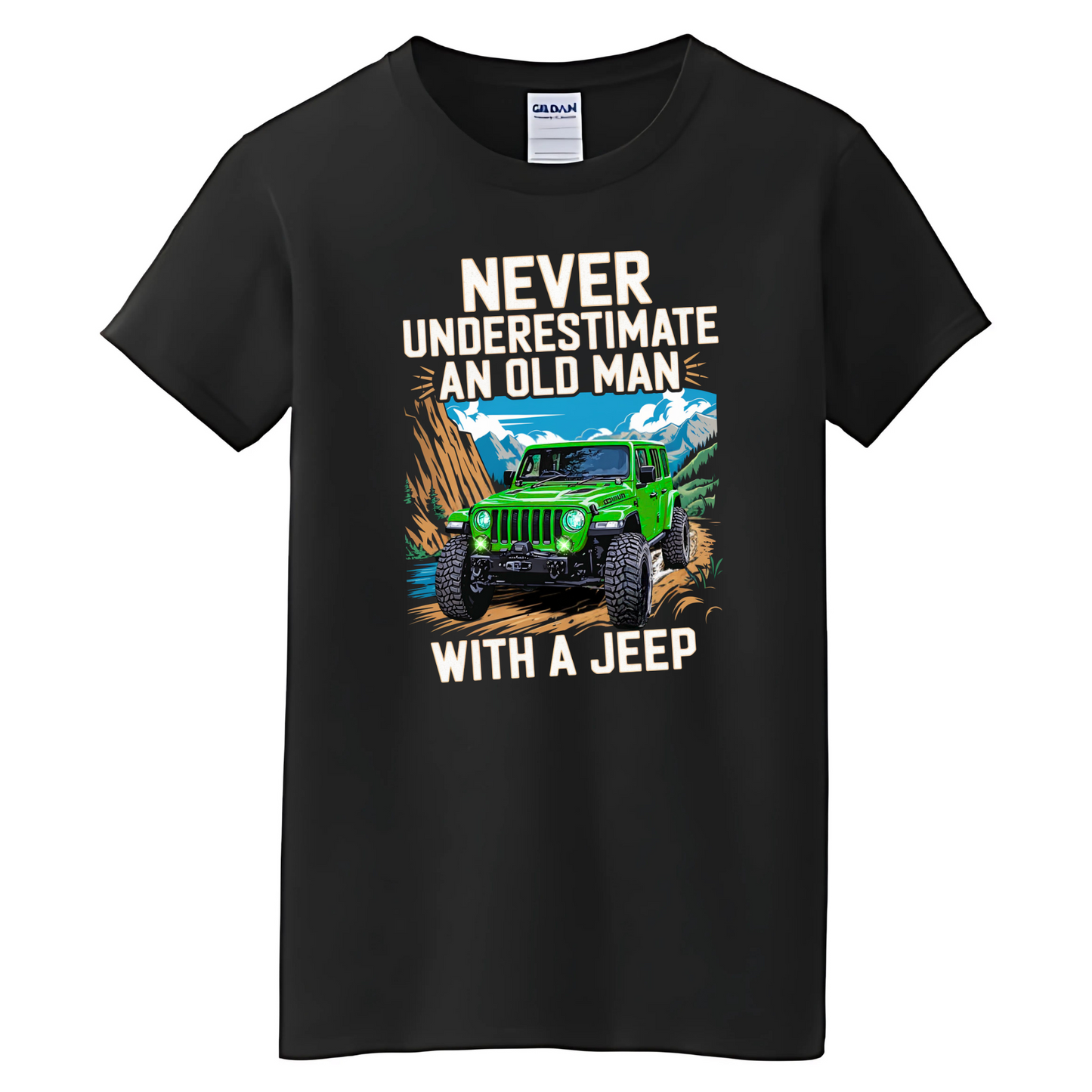 VOZUKO Custom 4x4 Jeep Old Man T Shirt Men Women Made-to-Order Gildan Tee