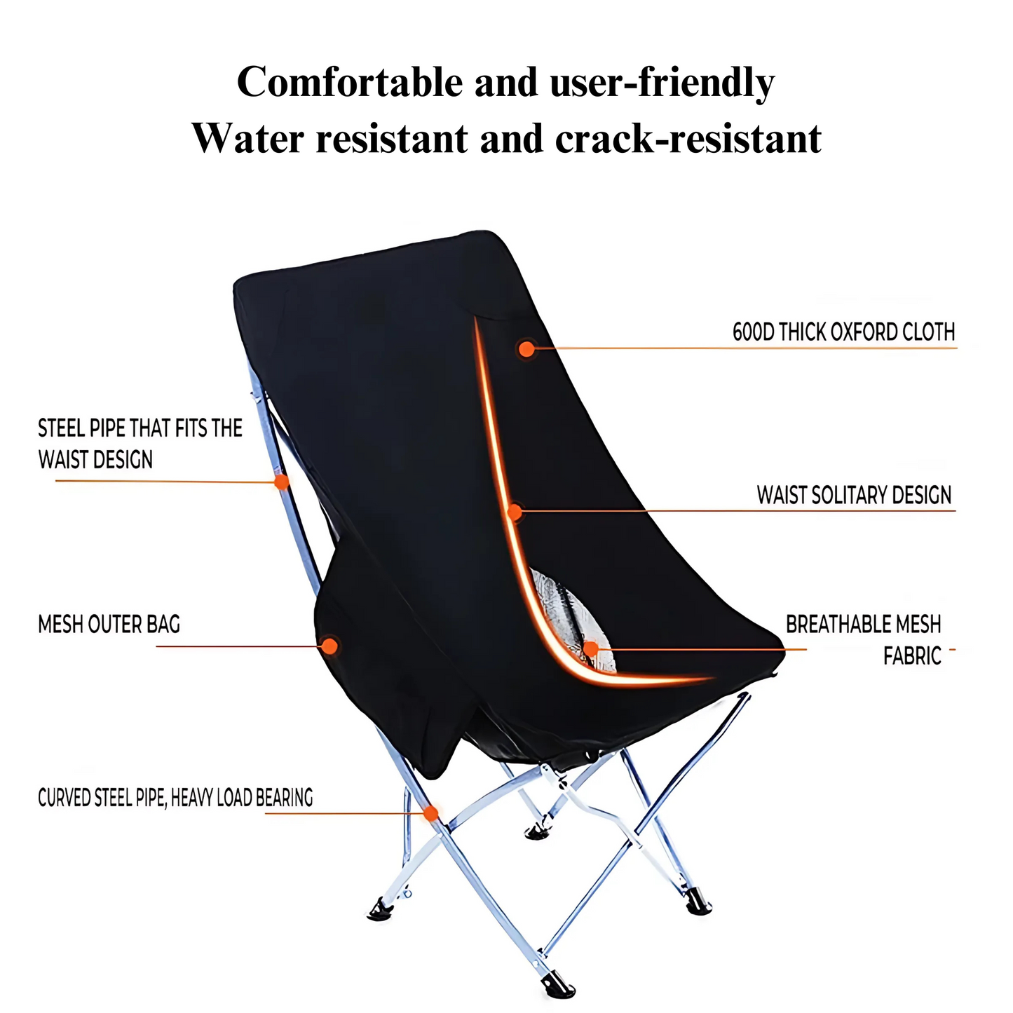 Portable Camping Chair, Compact Ultralight Folding Backpacking Chairs, Outdoor High Back Chair detachable footrest Travel Furniture Home Garden Hiking Picnic Fishing