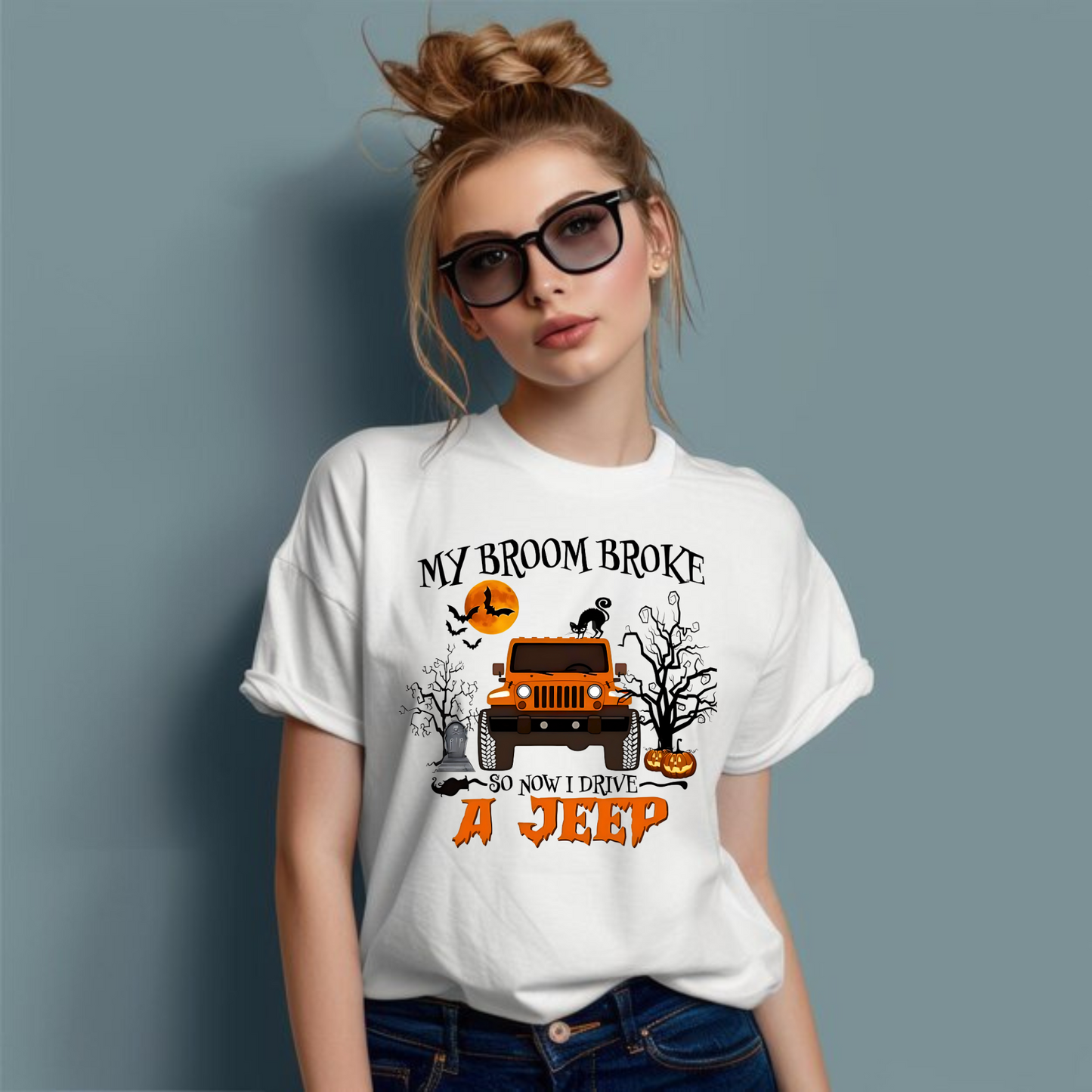 VOZUKO Custom Jeep Halloween T Shirt Men Women Ready Made Gildan Tee