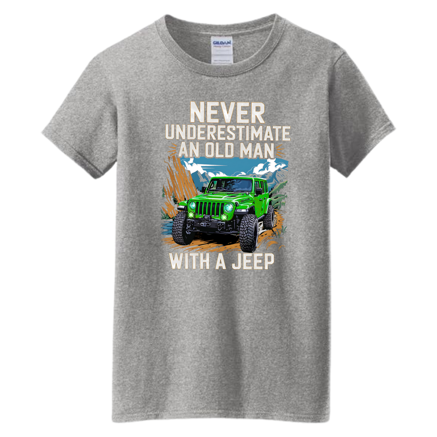 VOZUKO Custom 4x4 Jeep Old Man T Shirt Men Women Made-to-Order Gildan Tee