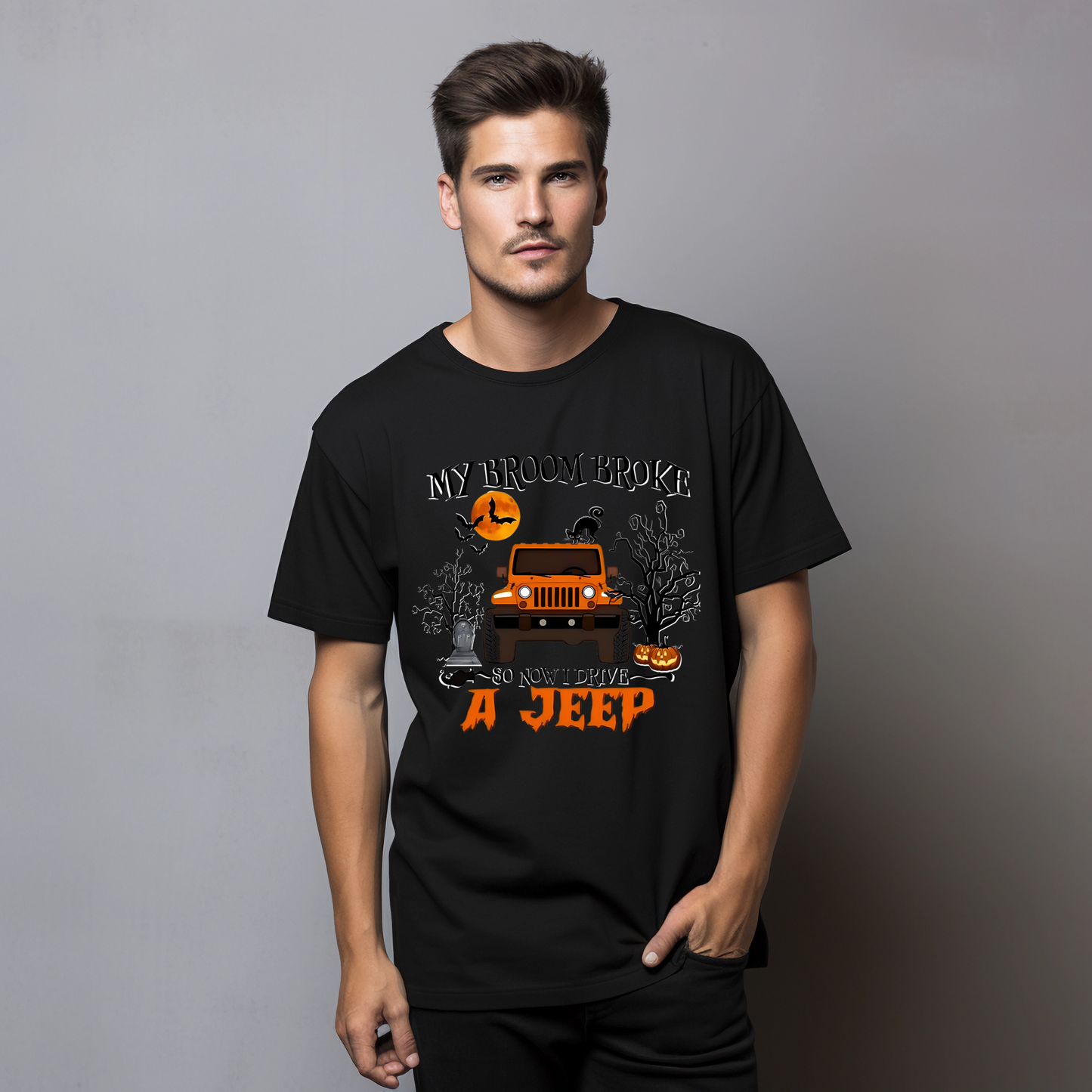 VOZUKO Custom Jeep Halloween T Shirt Men Women Ready Made Gildan Tee