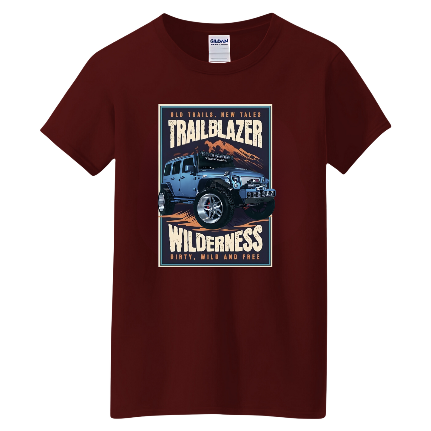 VOZUKO Custom 4x4 Jeep Trailblazer T Shirt Men Women Made-to-Order Gildan Tee