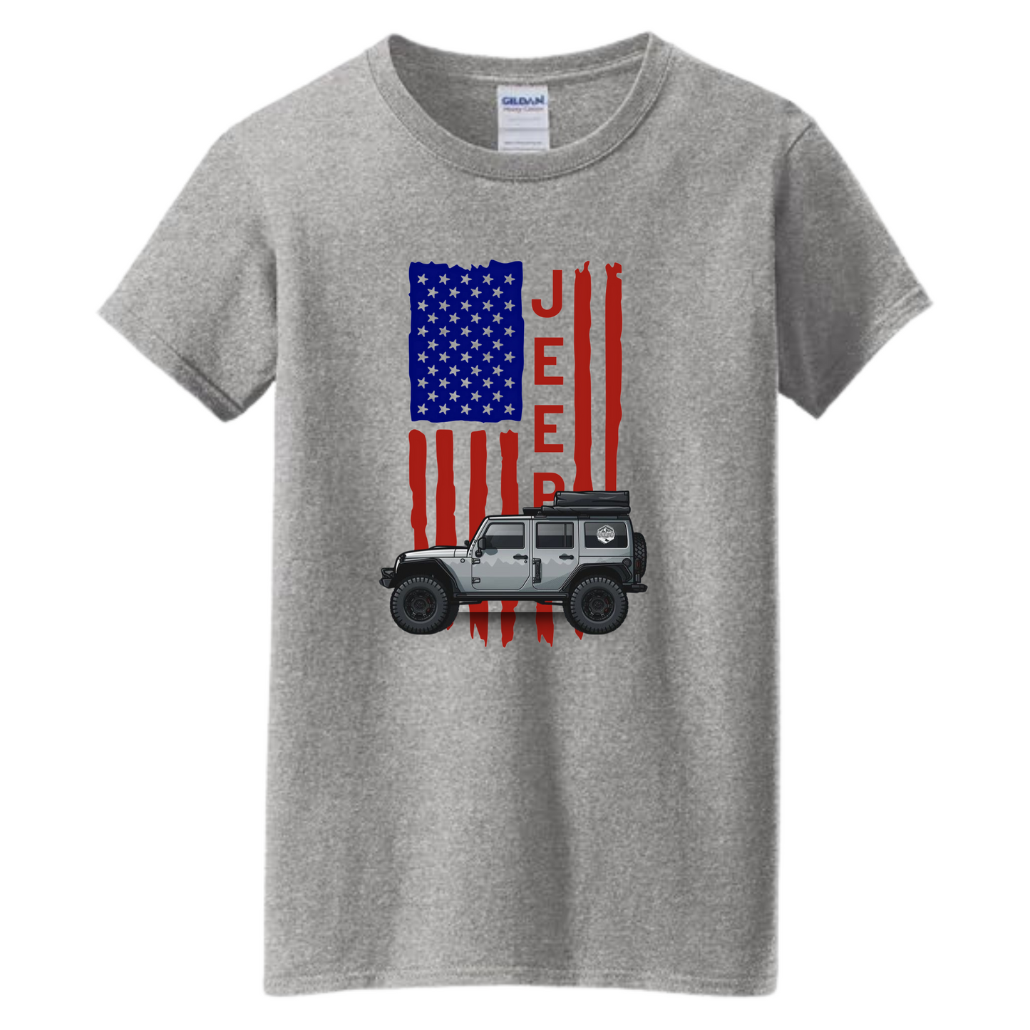 VOZUKO Custom 4x4 Jeep with Pride Flag T Shirt Men Women Made-to-Order Gildan Tee